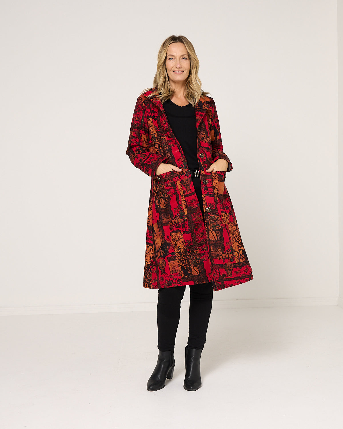 Carlton L/S Fleece Lined Jacket - Crimson Garden