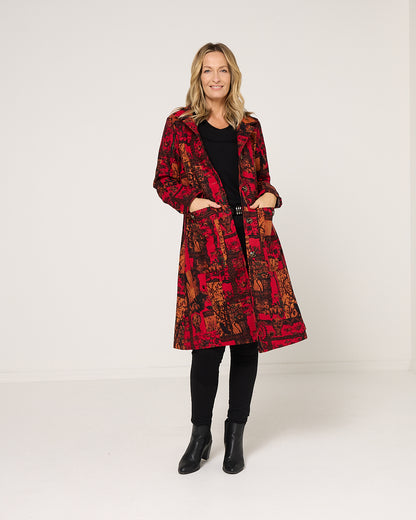 Carlton L/S Fleece Lined Jacket - Crimson Garden