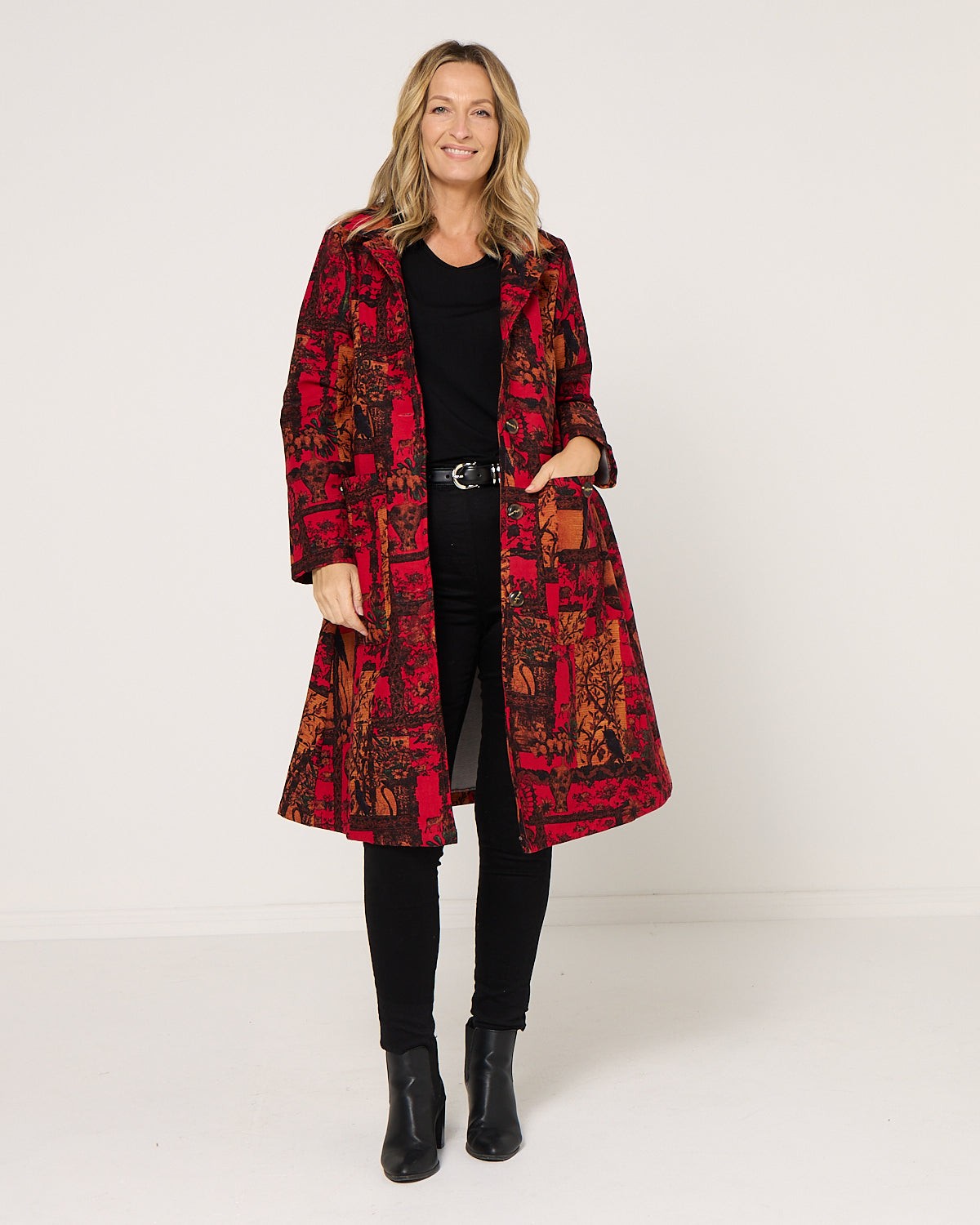 Carlton L/S Fleece Lined Jacket - Crimson Garden
