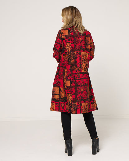 Carlton L/S Fleece Lined Jacket - Crimson Garden