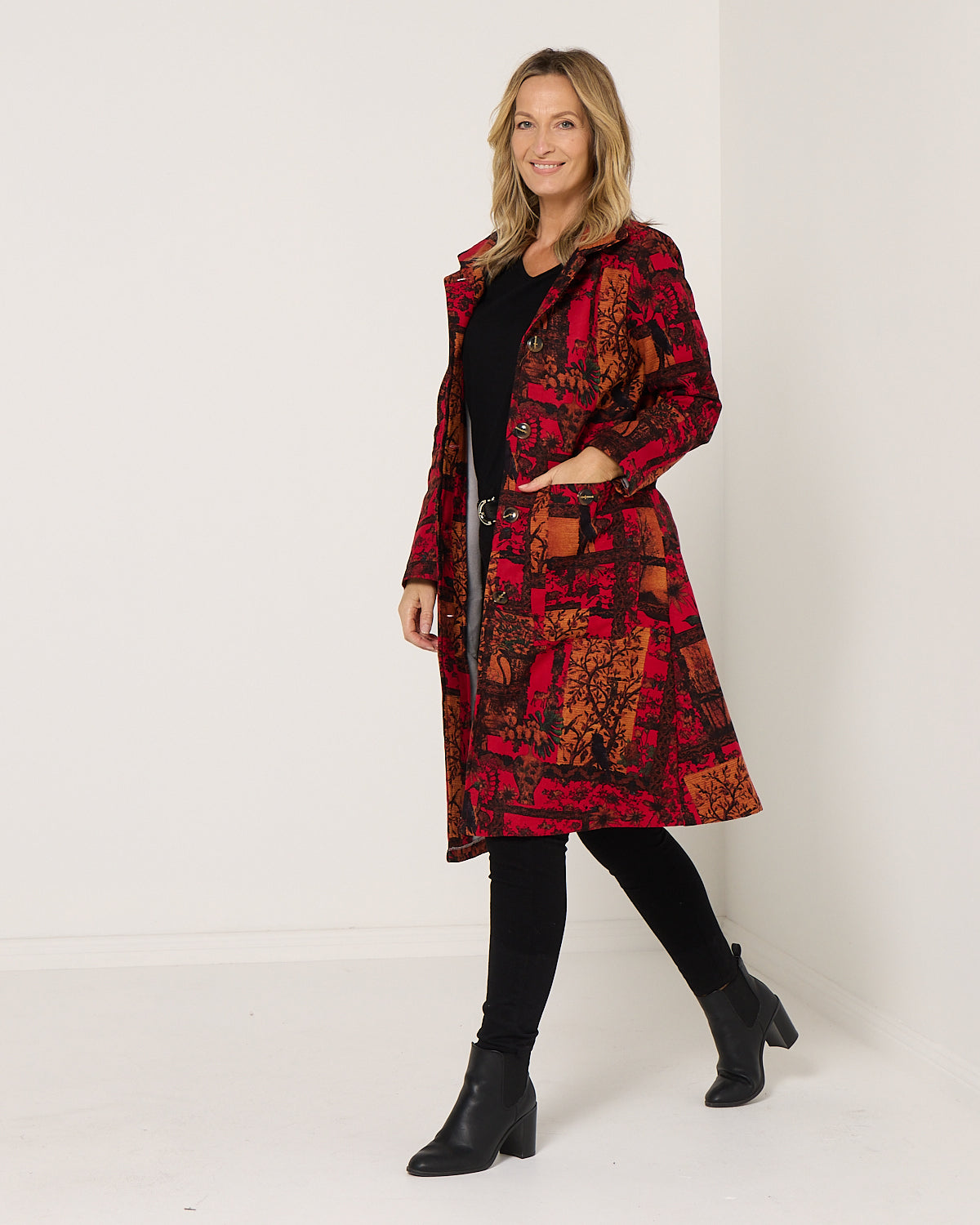 Carlton L/S Fleece Lined Jacket - Crimson Garden