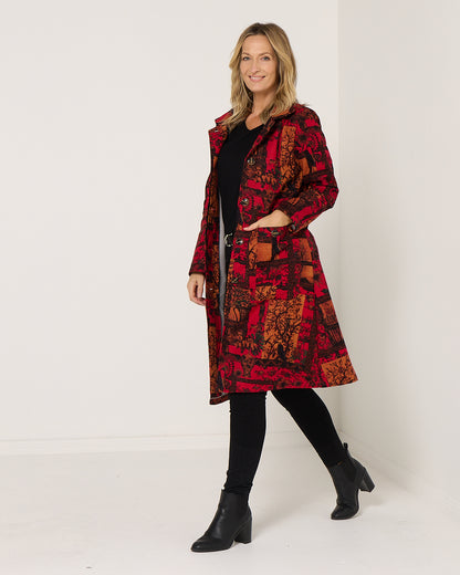 Carlton L/S Fleece Lined Jacket - Crimson Garden
