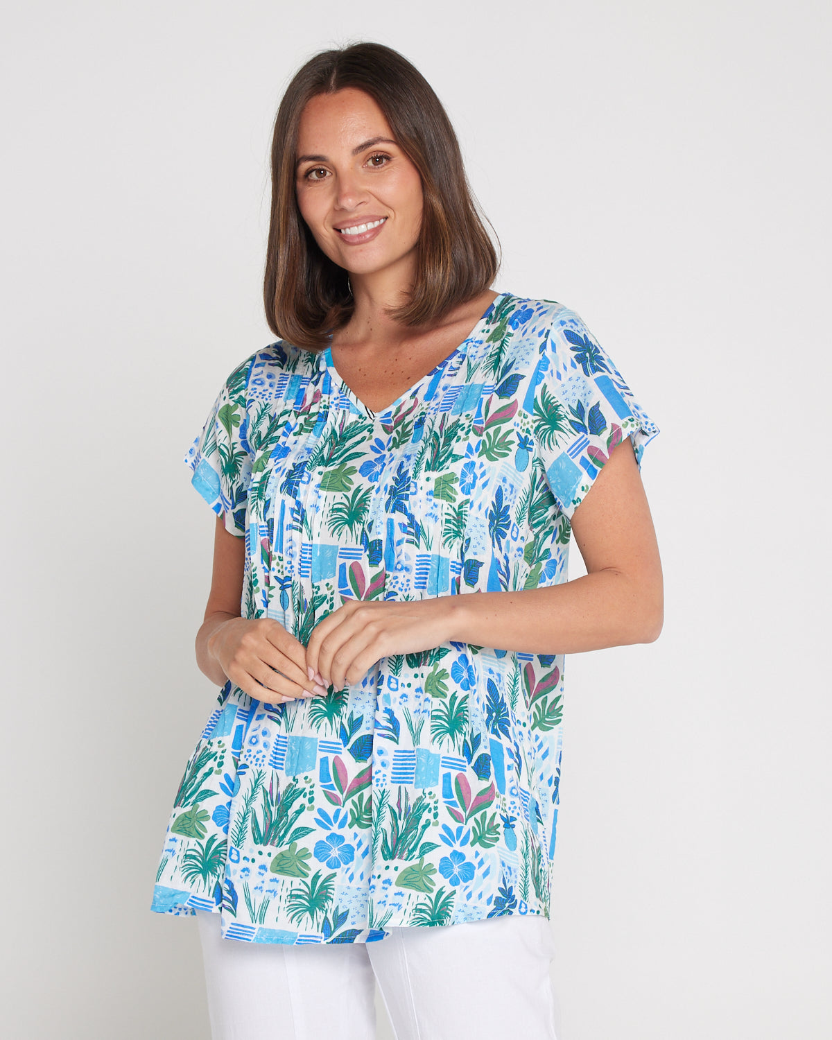 Carmody Cotton Top - Cobalt Coastal Botanical