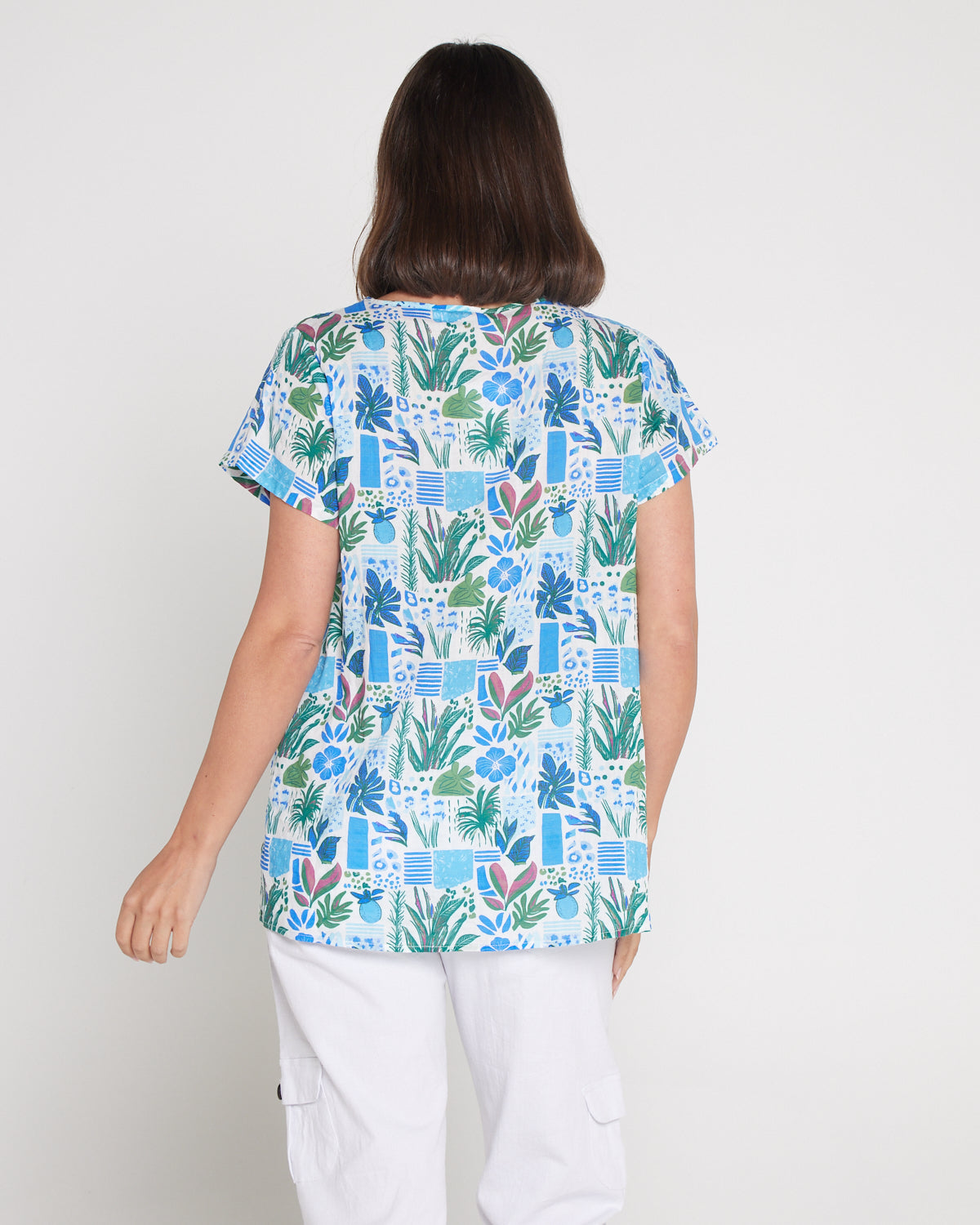 Carmody Cotton Top - Cobalt Coastal Botanical