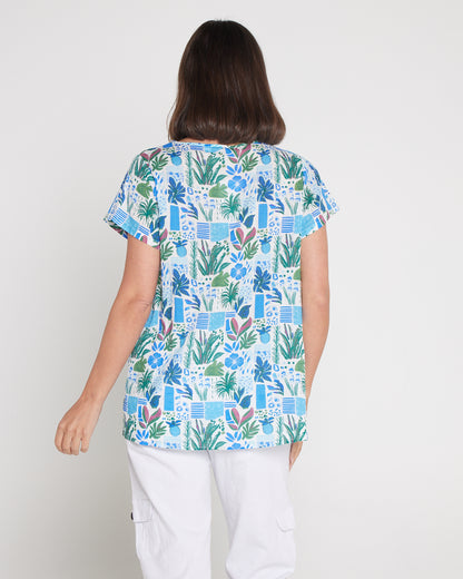 Carmody Cotton Top - Cobalt Coastal Botanical