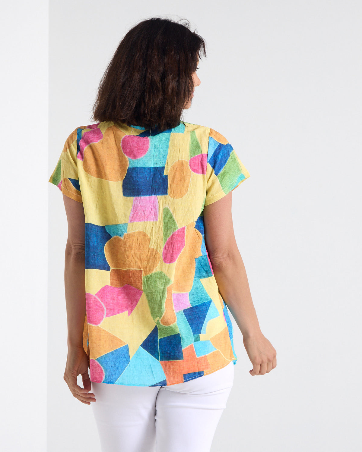 Carmody Cotton Pintuck Top - Colour Blocks