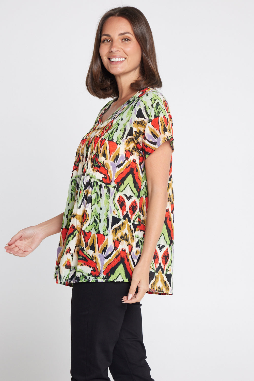 Carmody Cotton Top - Summer Ikat