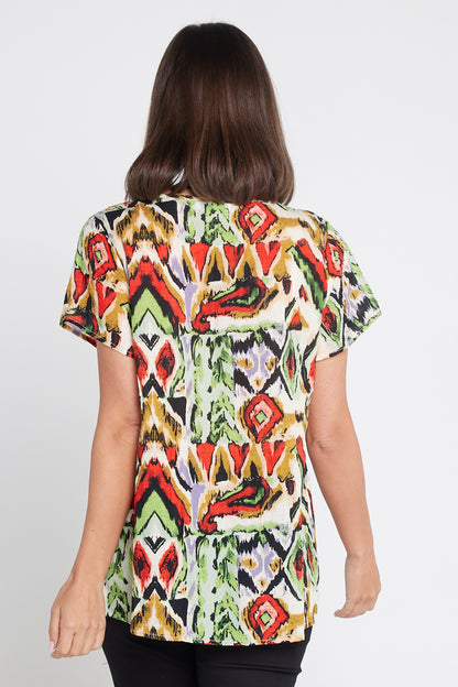 Carmody Cotton Top - Summer Ikat