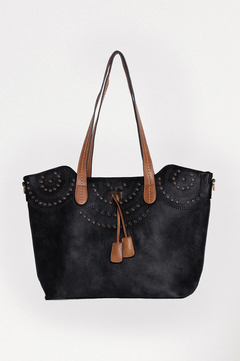 Carson Tote Bag & Clutch  - Black