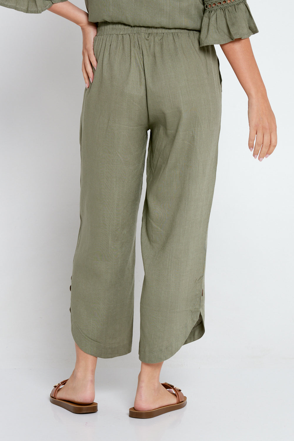Cartia Linen Pants - Khaki