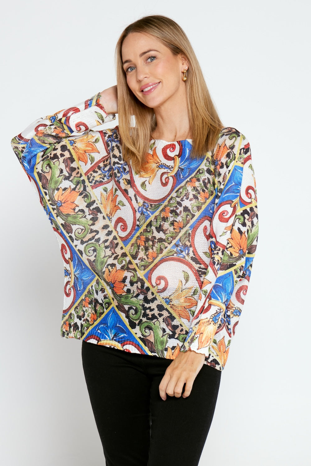 Cassidy Knit Top - Mediterranean Mosaic
