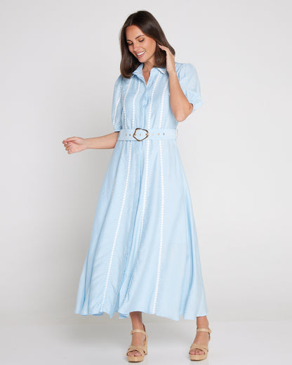 Celeste Shirt Dress - Sky Blue