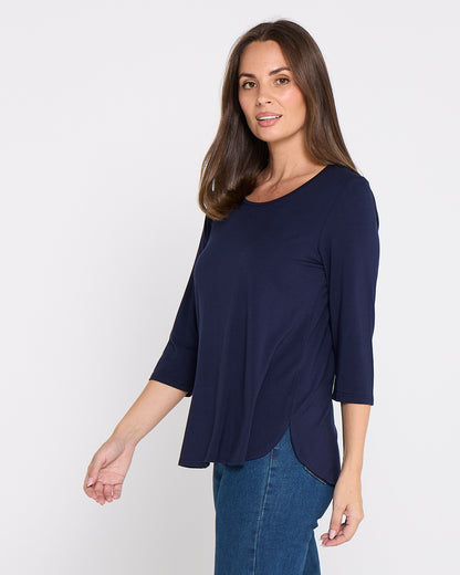 Charlie Bamboo Top - Navy
