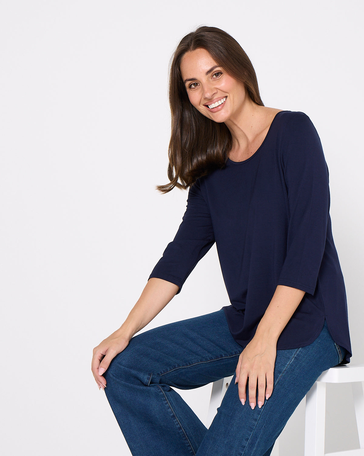 Charlie Bamboo Top - Navy