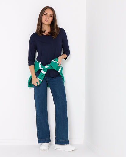 Charlie Bamboo Top - Navy