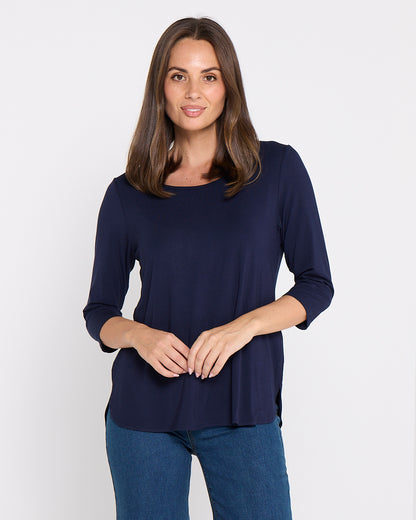 Charlie Bamboo Top - Navy