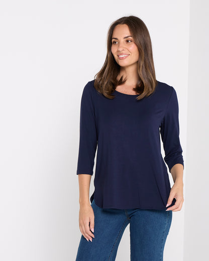 Charlie Bamboo Top - Navy