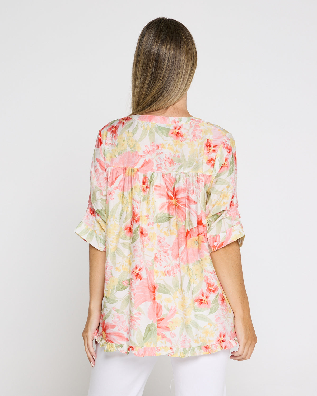 Charlotte Blouse - Red/Yellow Floral
