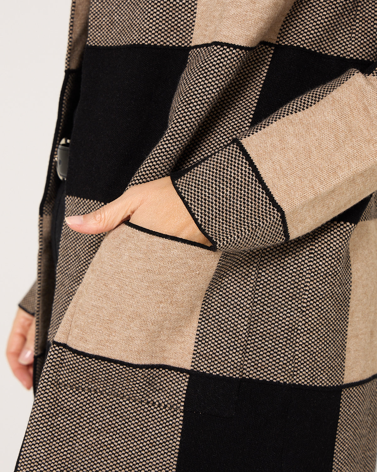 Huntley Check Cardigan - Natural Check
