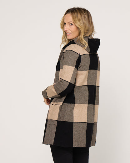 Huntley Check Cardigan - Natural Check