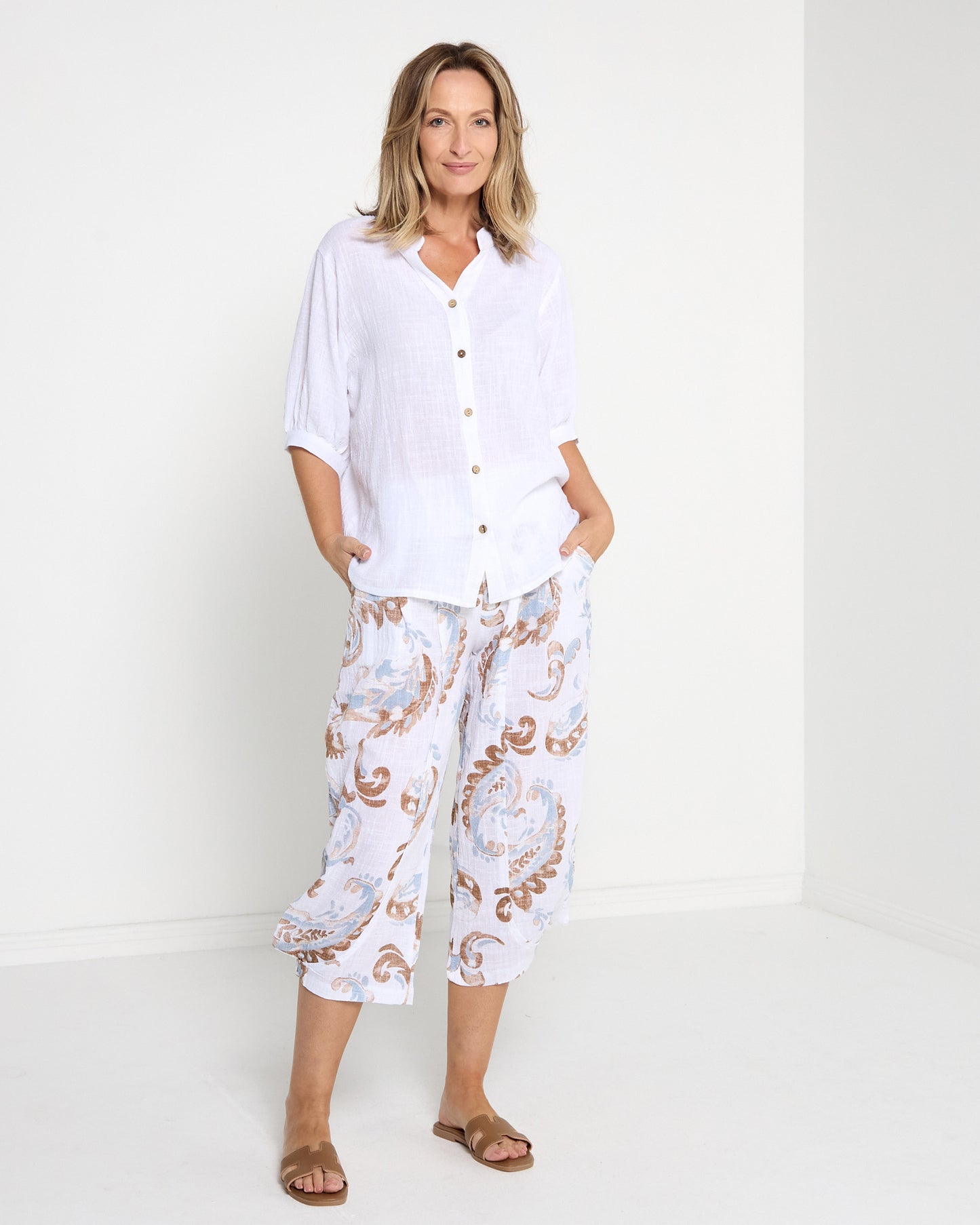 Cassis Capri Pants - Sable Paisley