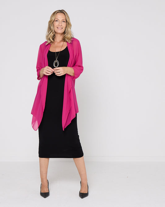 Bianca Chiffon Waterfall Jacket - Pink