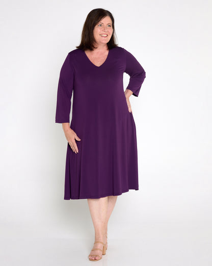 Christobel Sleeved Dress - Purple