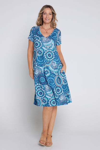 Christobel Dress - Ocean Swirl