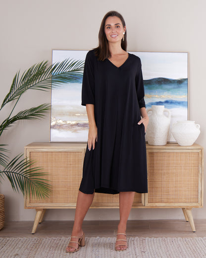 Christobel Sleeved Dress - Black