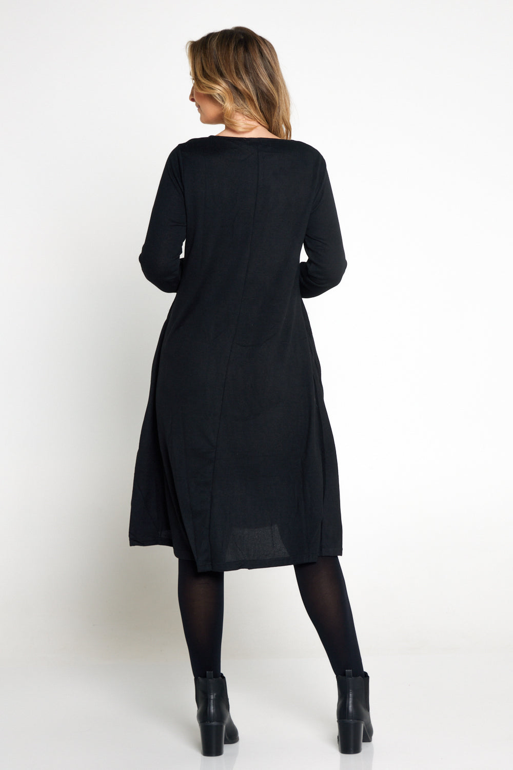 Christobel Sleeved Knit Dress - Black