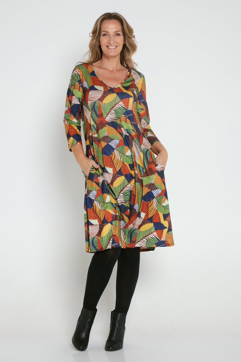 Christobel Sleeved Dress - Autumnal