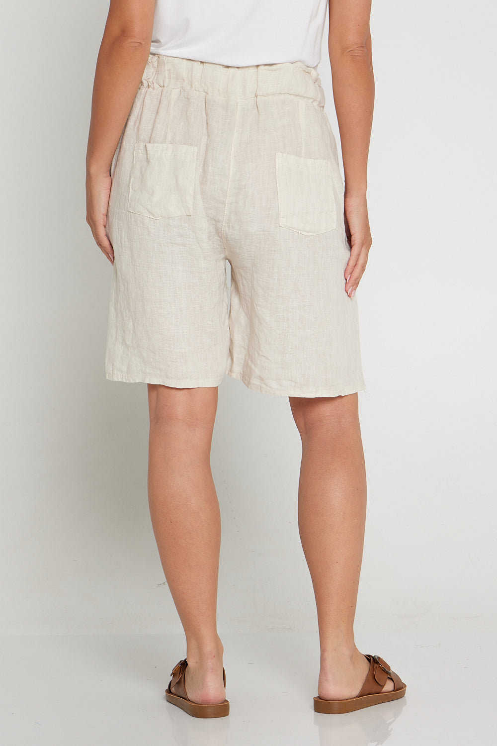 Cielo Linen Shorts - Beige