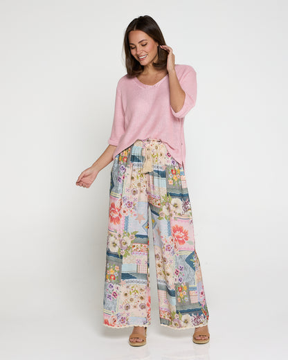 Clementine Wide Leg Pants - Springtime Countryside