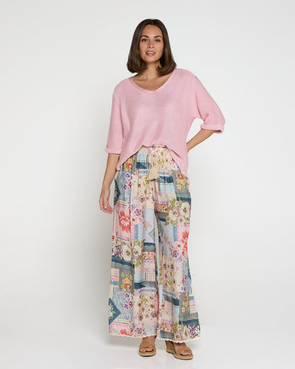 Clementine Wide Leg Pants - Springtime Countryside
