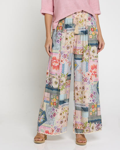 Clementine Wide Leg Pants - Springtime Countryside