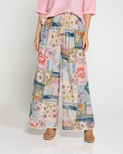 Clementine Wide Leg Pants - Springtime Countryside