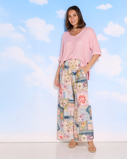 Clementine Wide Leg Pants - Springtime Countryside