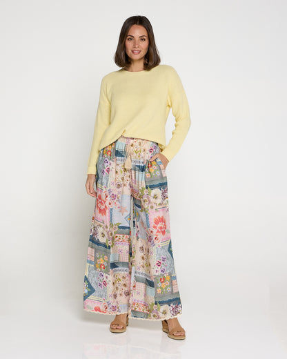 Clementine Wide Leg Pants - Springtime Countryside