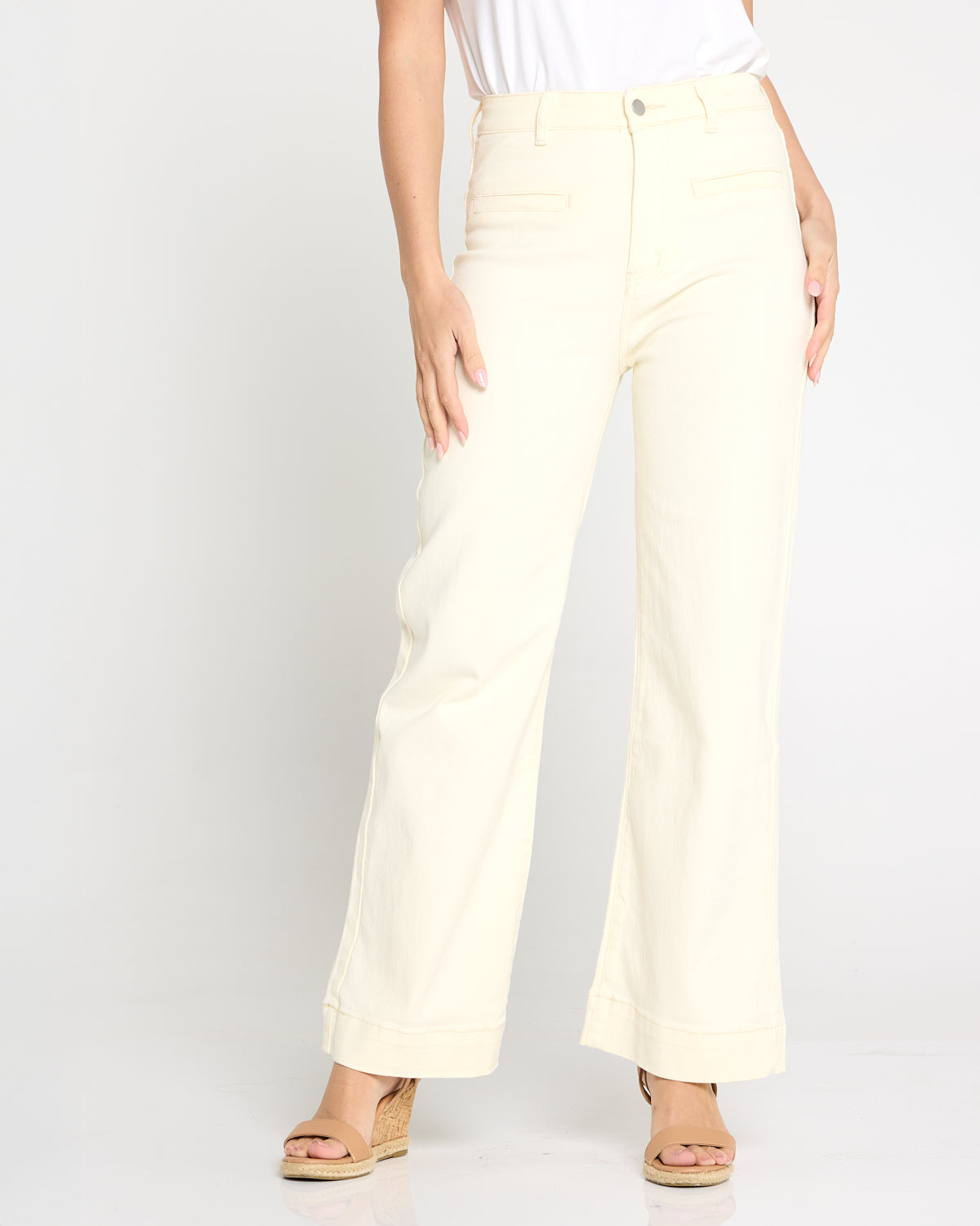 Cher Wide Leg Jeans - Butter Yellow