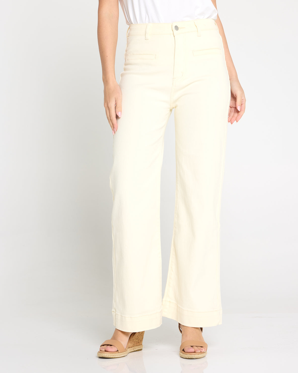 Cher Wide Leg Jeans - Butter Yellow