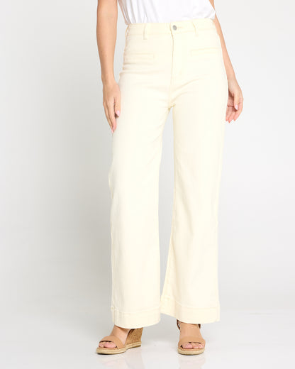 Cher Wide Leg Jeans - Butter Yellow