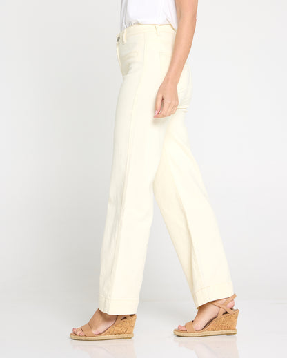 Cher Wide Leg Jeans - Butter Yellow