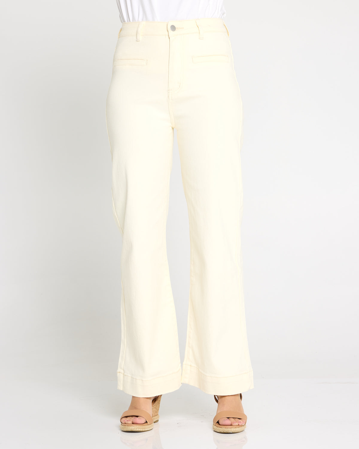 Cher Wide Leg Jeans - Butter Yellow