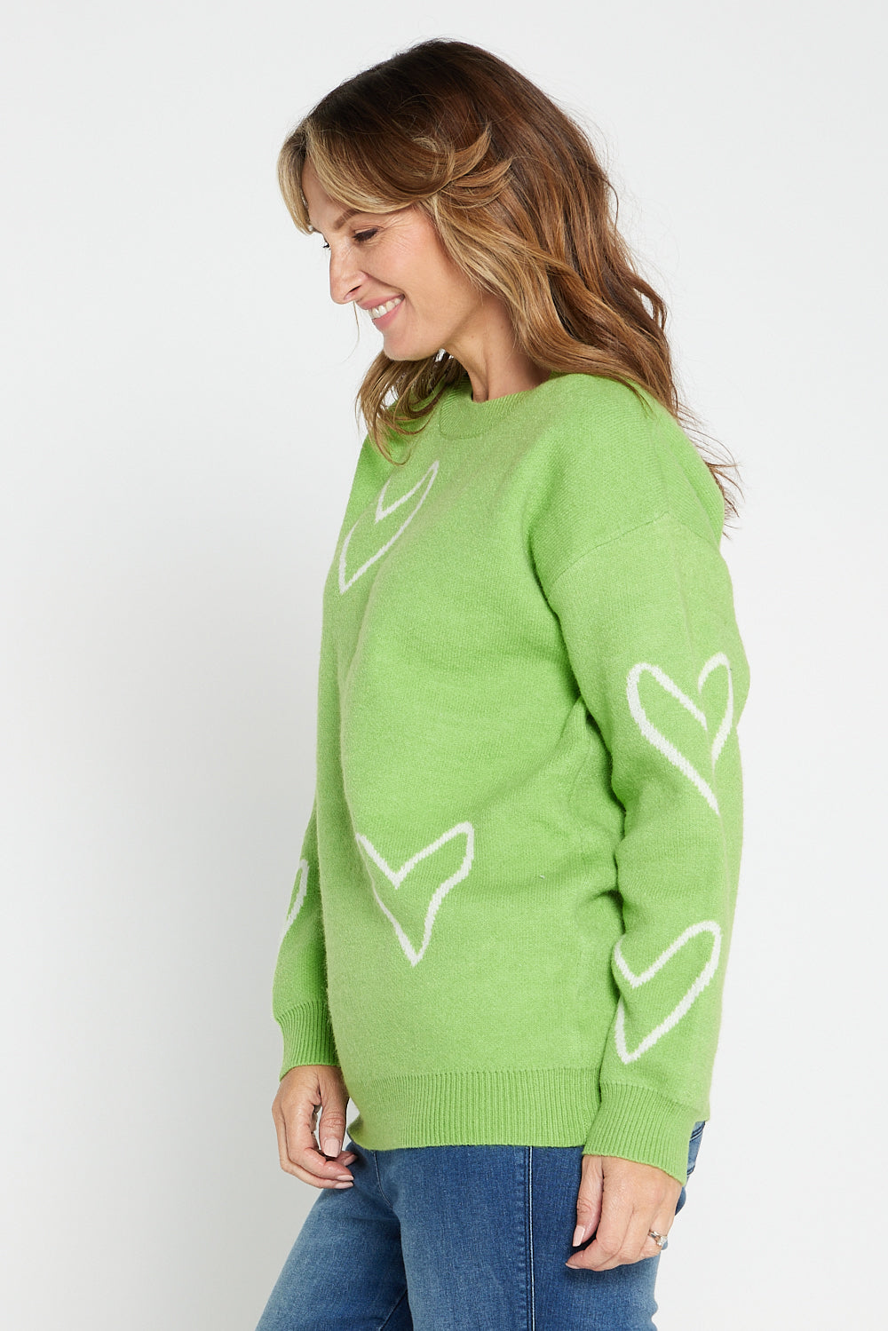 Cleo Knit Jumper - Lime Heart
