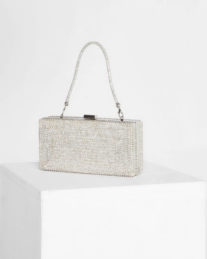 Anika Box Clutch - Silver