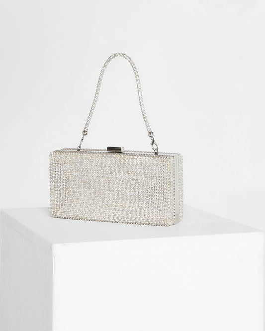 Anika Box Clutch - Silver
