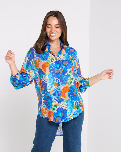 Serenity Tencel Shirt - Azure Garden