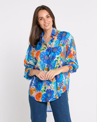 Serenity Tencel Shirt - Azure Garden