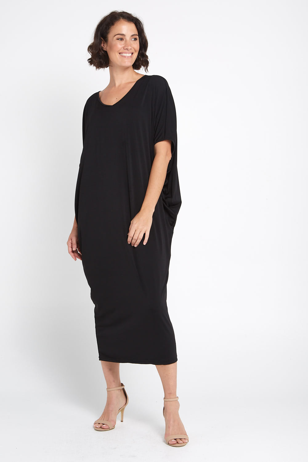 Long Cocoon Dress Black