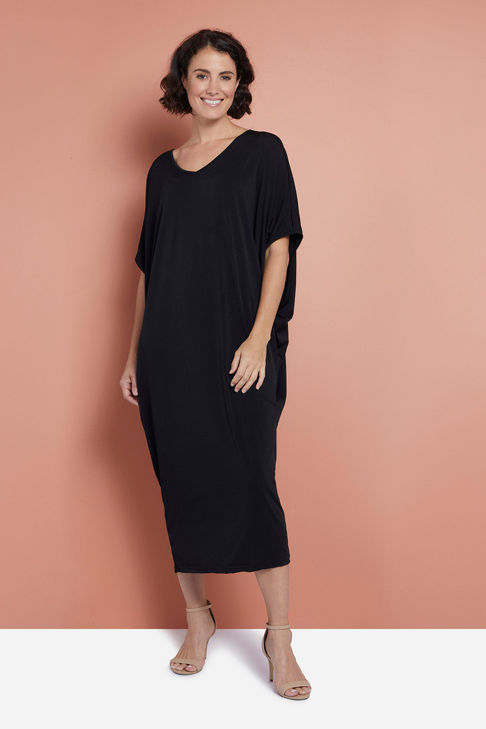 Long Cocoon Dress Black